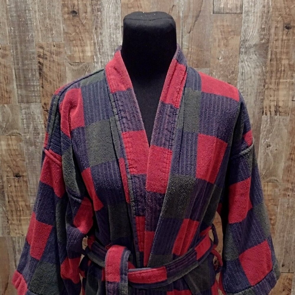 VINTAGE MUNSINGWEAR THICK PLUSH 100% TURKISH COTTON TERRY CLOTH MEN'S ROBE OS